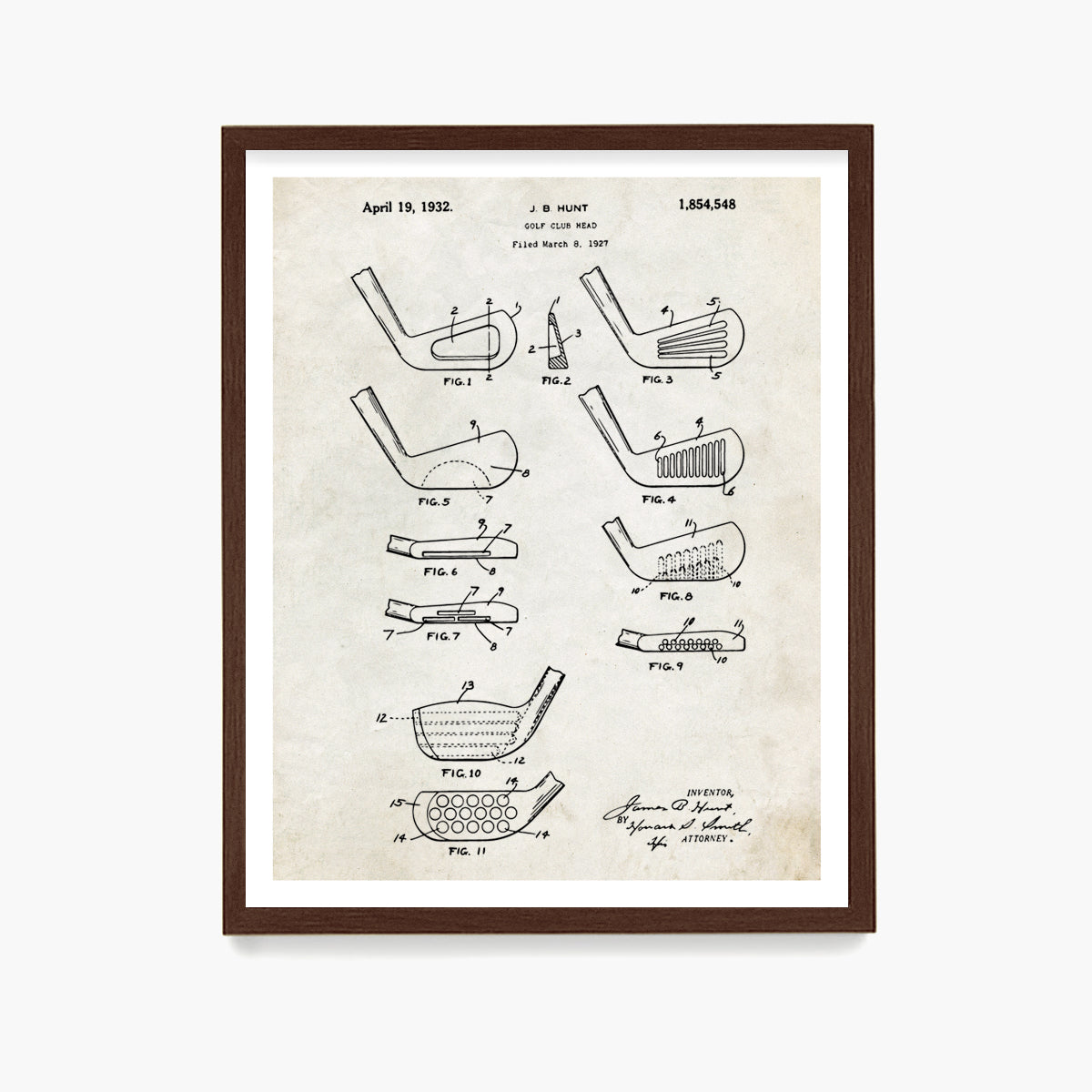 Golf Irons Patent Poster, Golf Wall Art