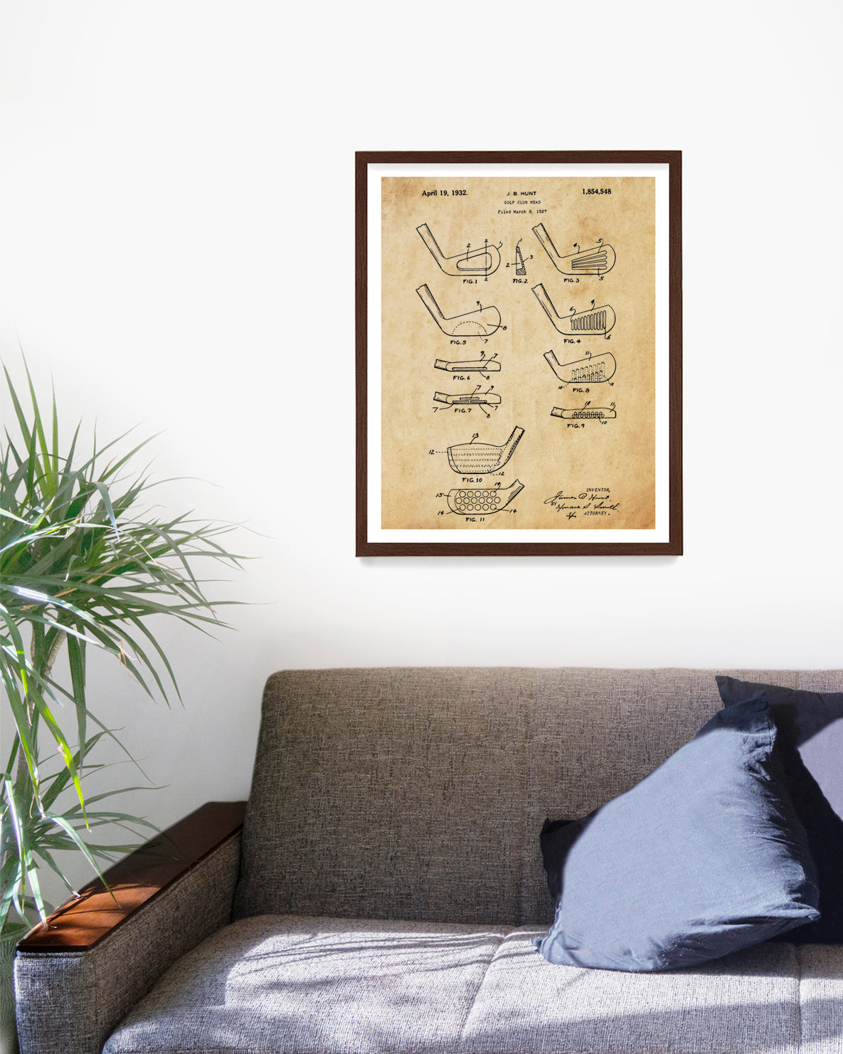 Golf Irons Patent Poster, Golf Wall Art