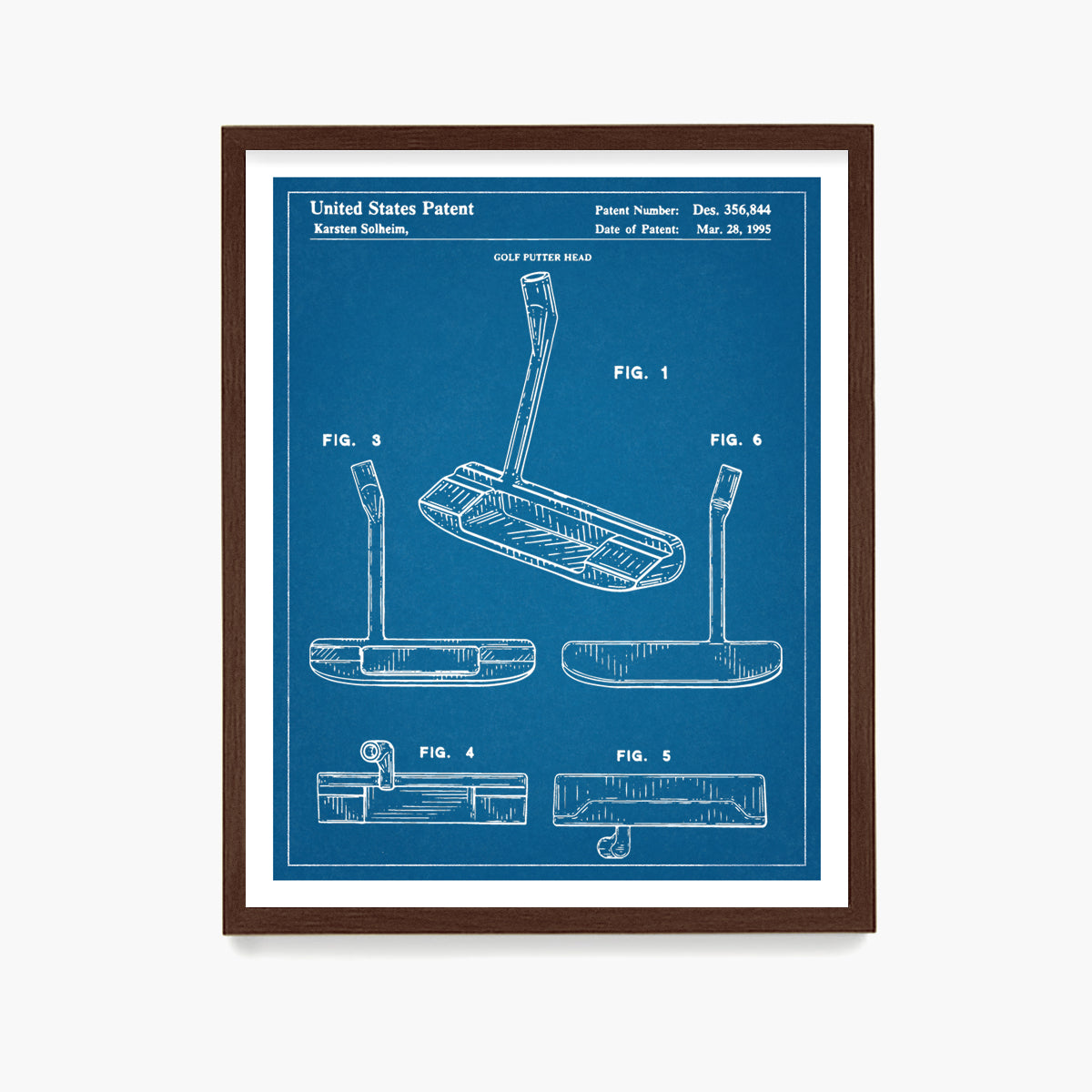 Golf Putter Patent Poster, Golf Wall Art