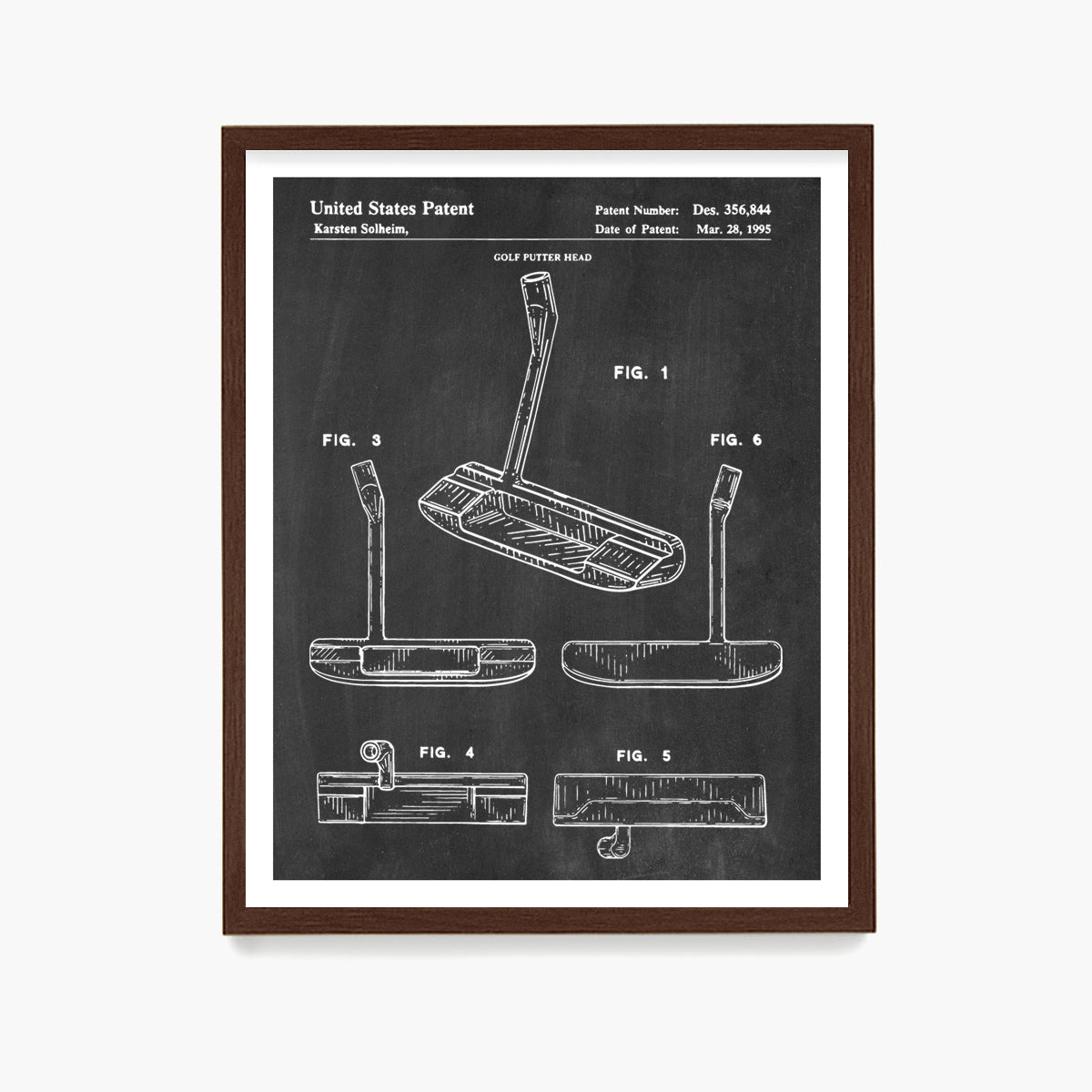 Golf Putter Patent Poster, Golf Wall Art