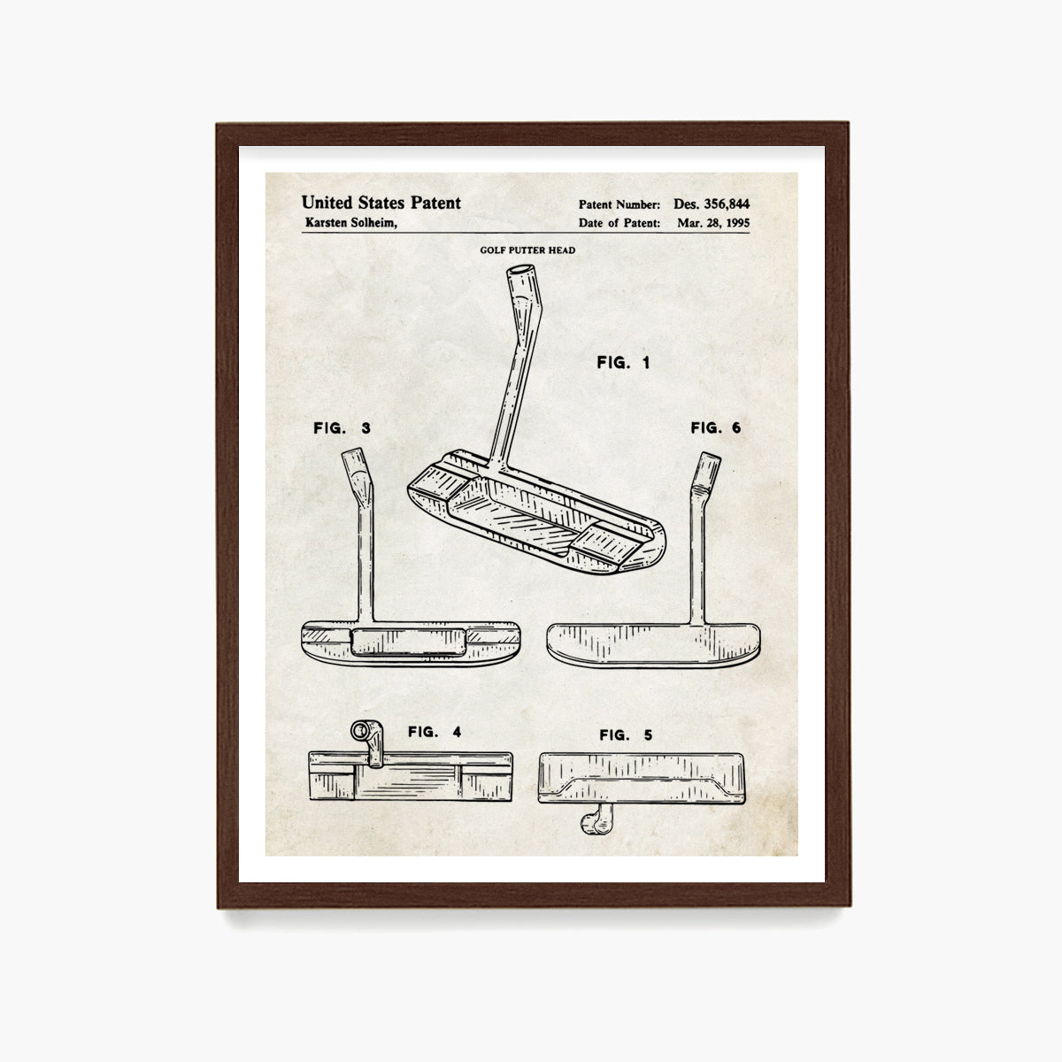 Golf Putter Patent Poster, Golf Wall Art