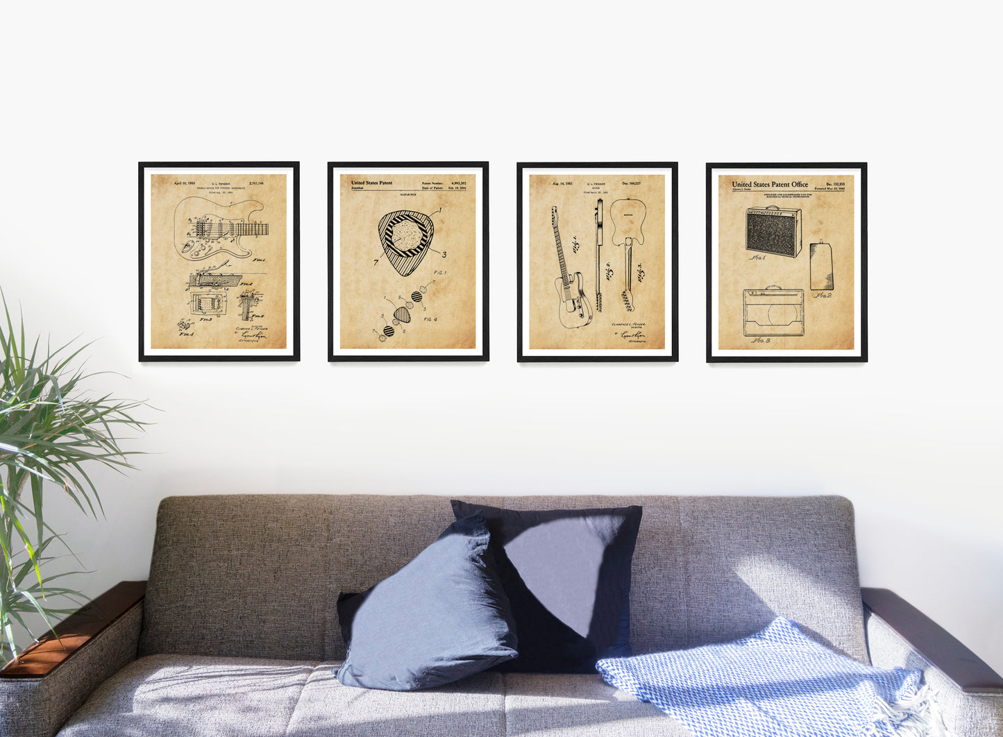 Guitar Patent Wall Art, Fender Guitar Posters