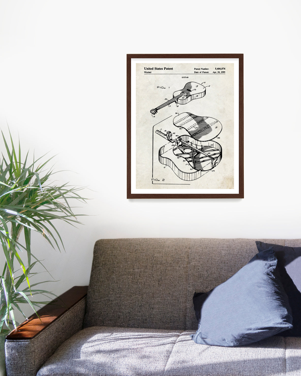 Martin Guitar Patent Poster, Bluegrass Guitar Patent Wall Art, Music Room Decor