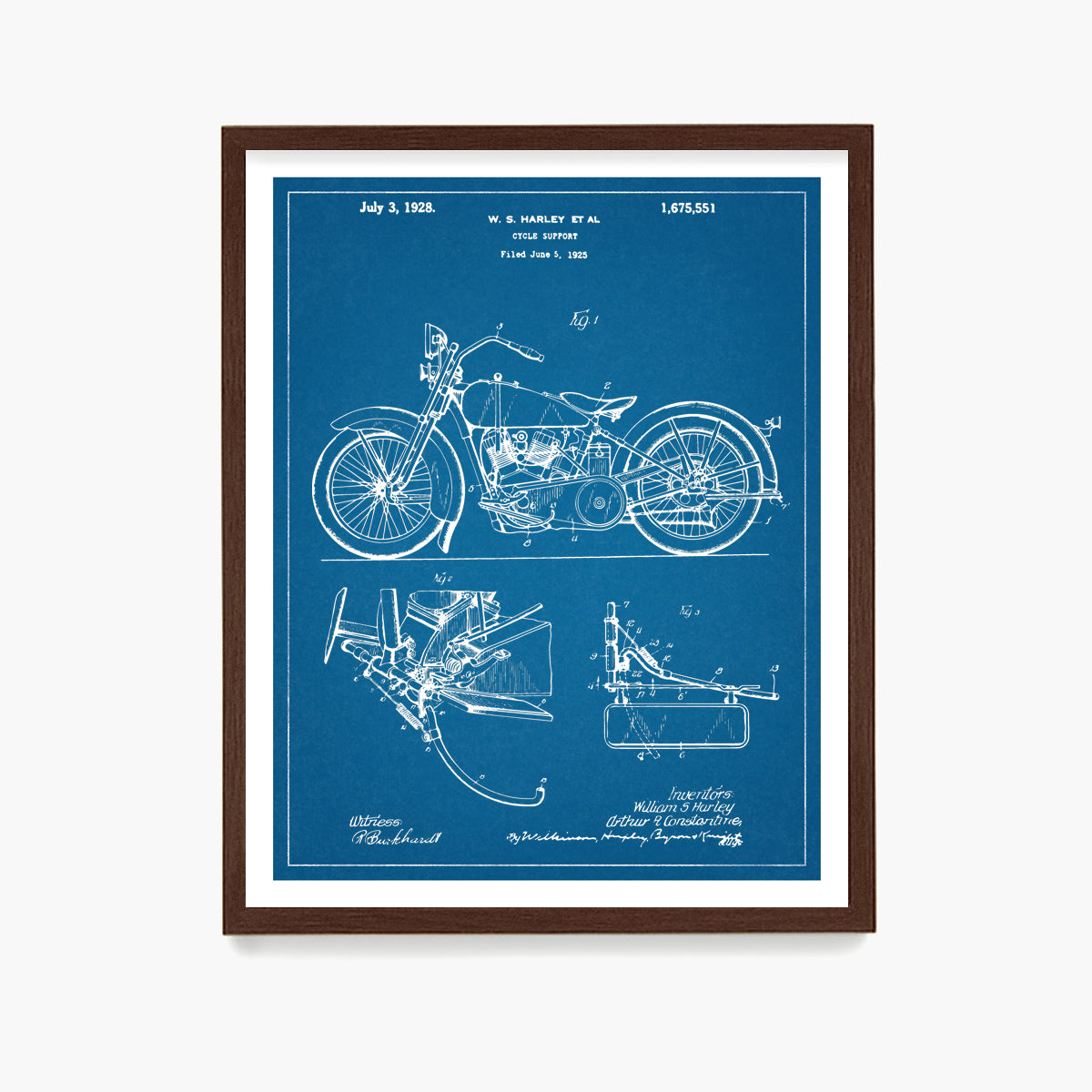 Harley Davidson Motorcycle Patent Poster, Harley Davidson Wall Art