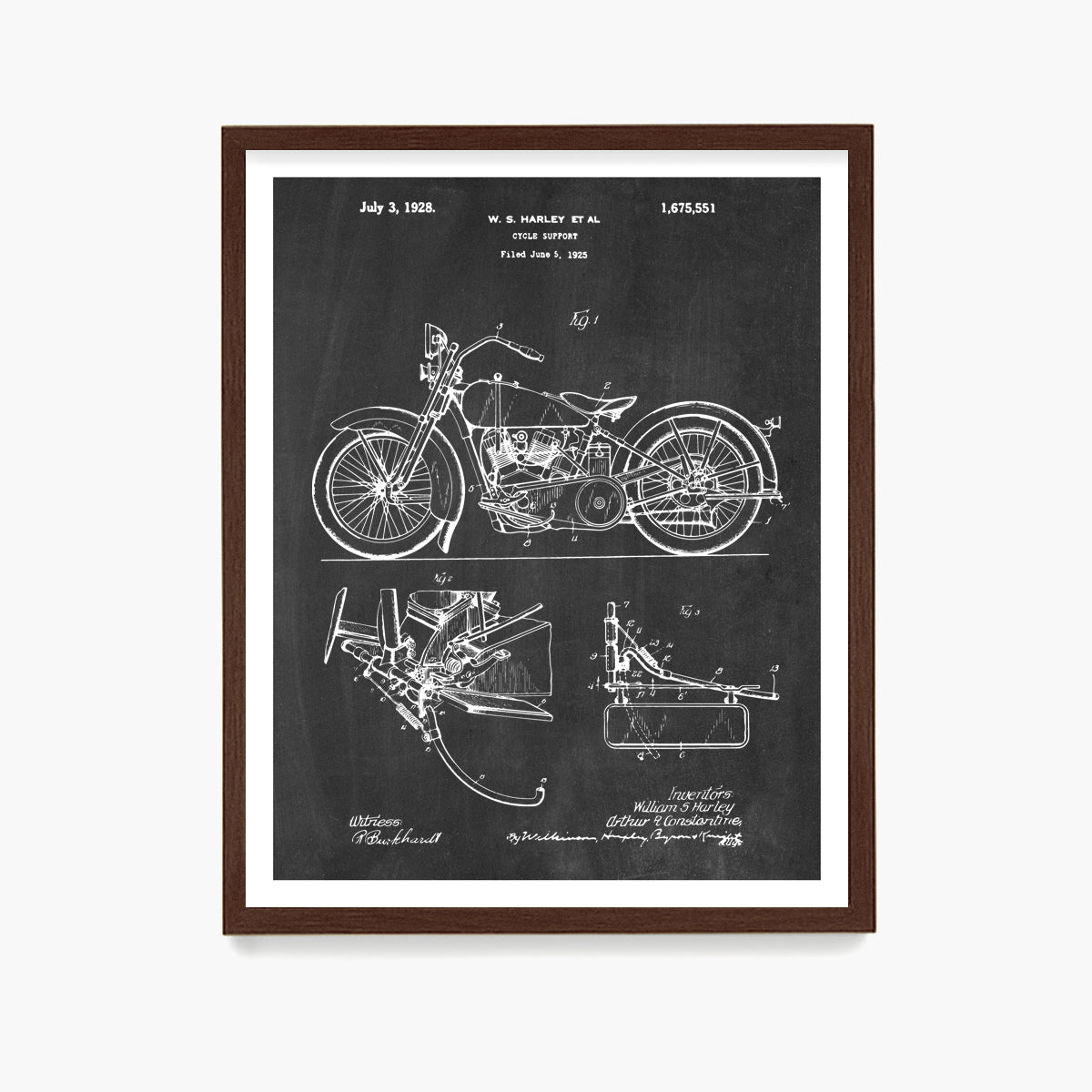 Harley Davidson Motorcycle Patent Poster, Harley Davidson Wall Art