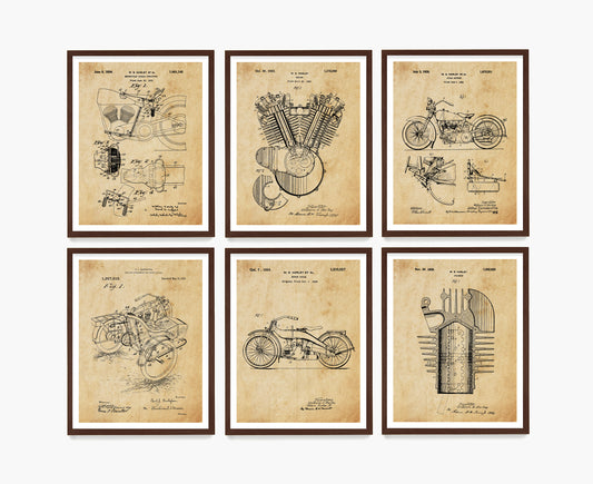 Harley Davidson Motorcycle Patent Wall Art, Harley Posters