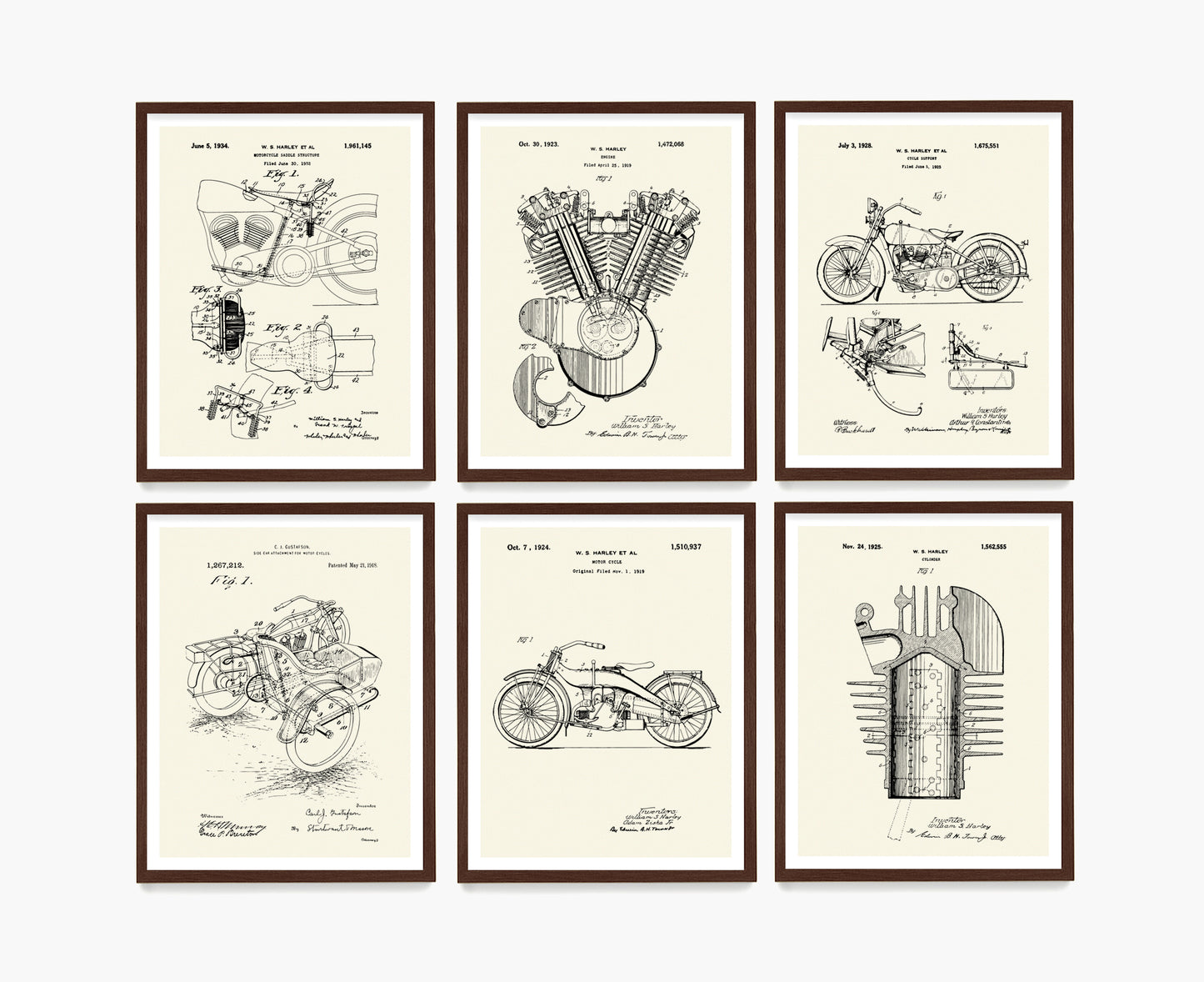 Harley Davidson Motorcycle Patent Wall Art, Harley Posters