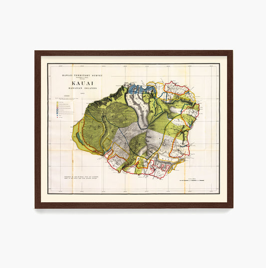 Hawaii Map, Hawaii Home, Kauai Map Wall Art