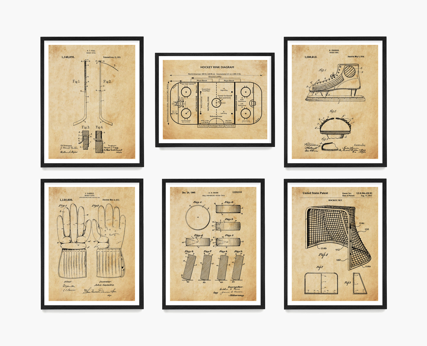Hockey Patent Wall Art, Ice Hockey Patent Poster