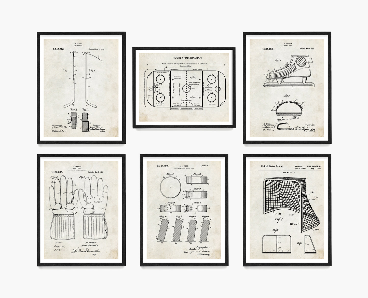 Hockey Patent Wall Art, Ice Hockey Patent Poster