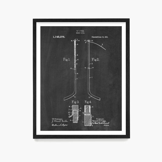 Hockey Stick Patent Poster, Ice Hockey Wall Art