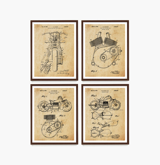 Indian Motorcycle Patent Wall Art, Motorcycle Posters