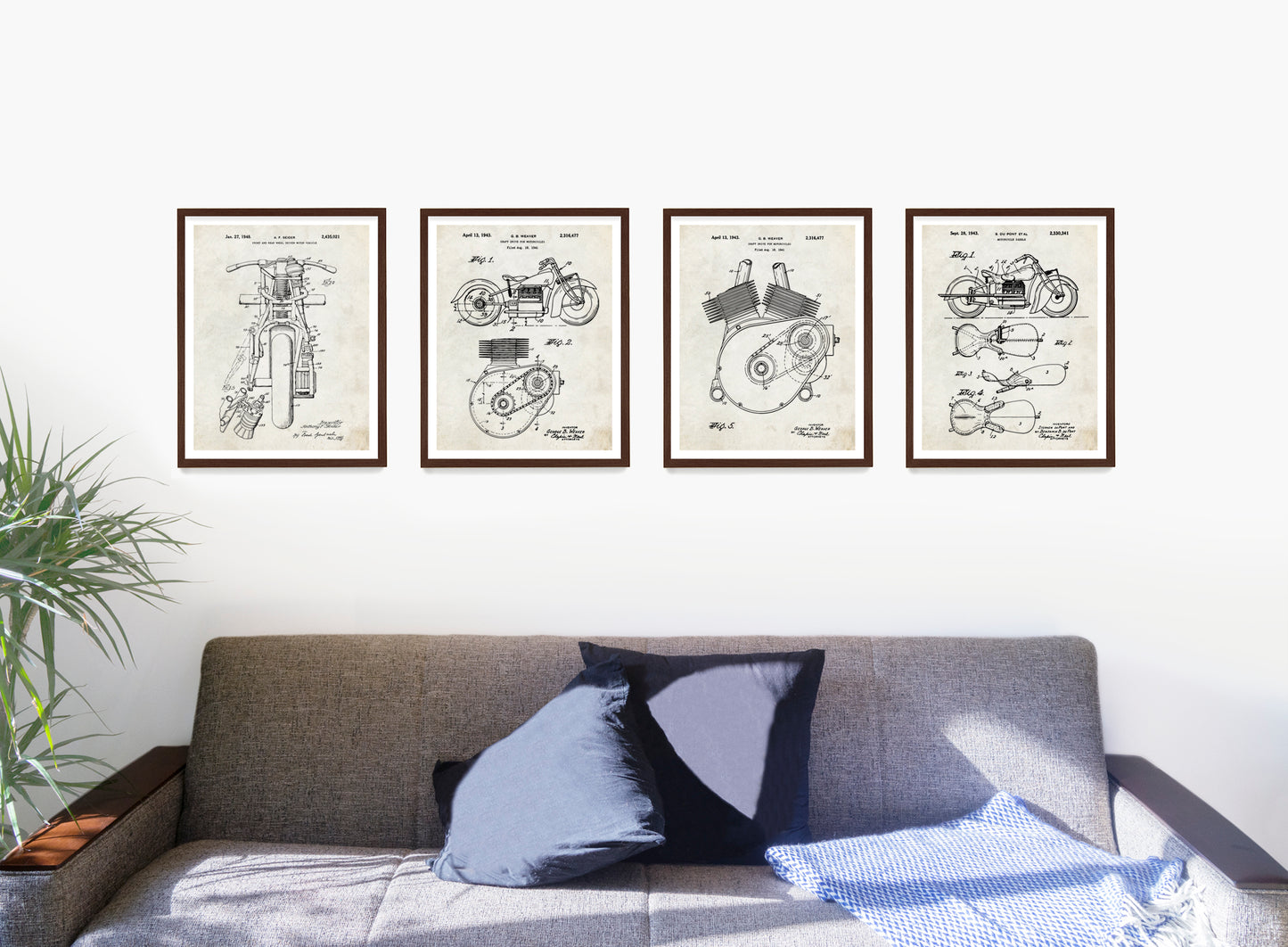 Indian Motorcycle Patent Wall Art, Motorcycle Posters