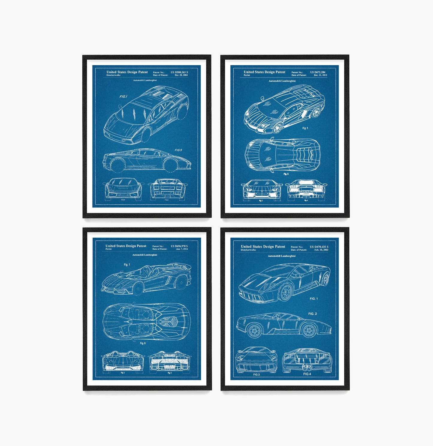 Lamborghini Car Patent Wall Art, Lamborghini Posters
