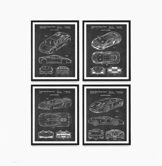 Lamborghini Car Patent Wall Art, Lamborghini Posters