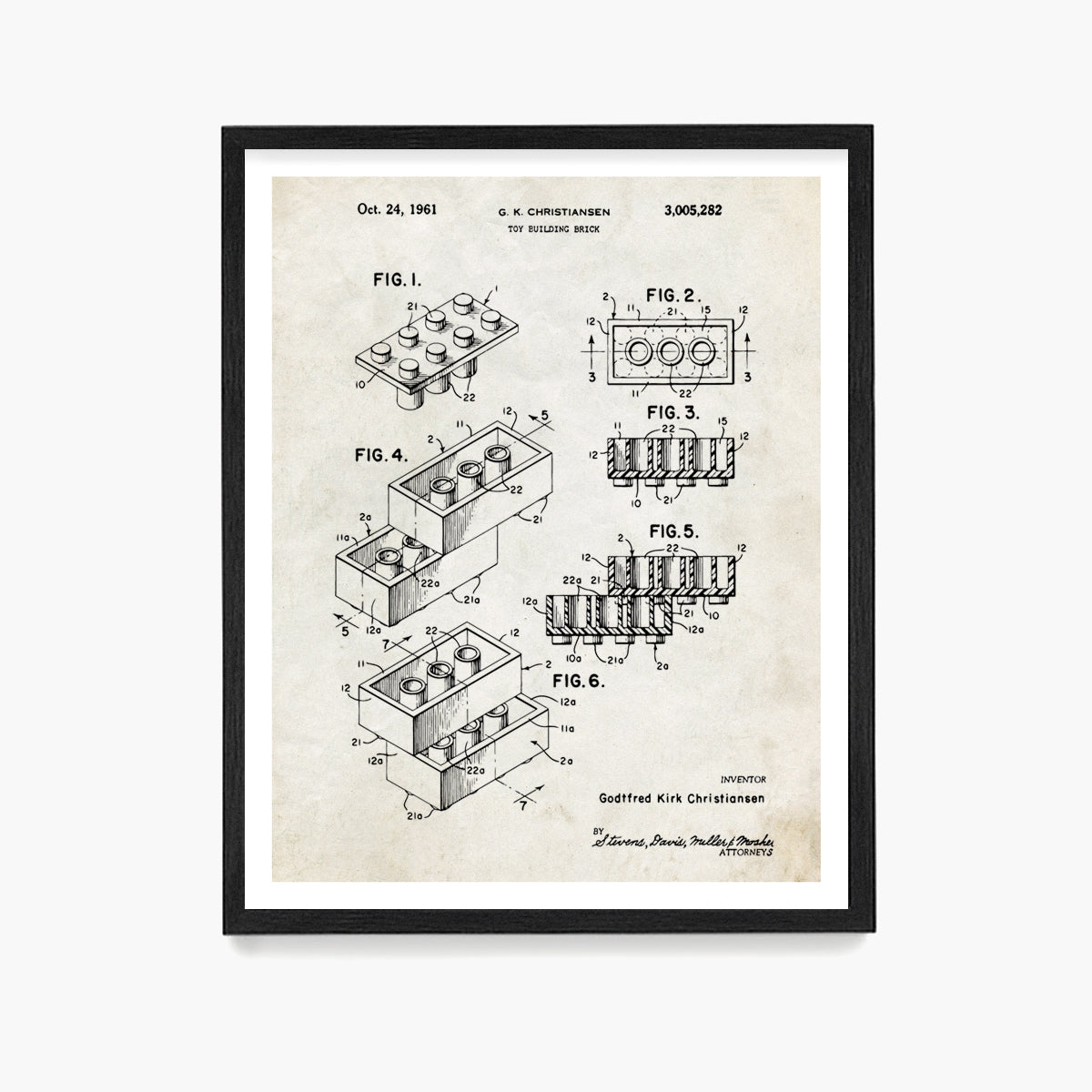 Toy Building Block Patent Poster