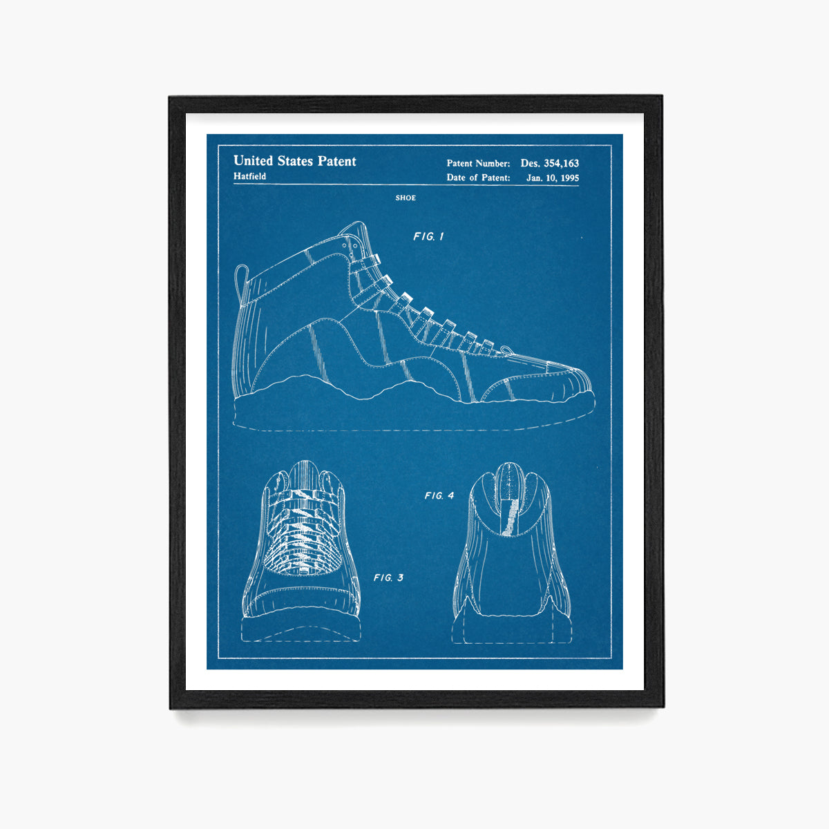 Nike Air Jordan 10 Sneaker Patent Poster, Sneaker Wall Art