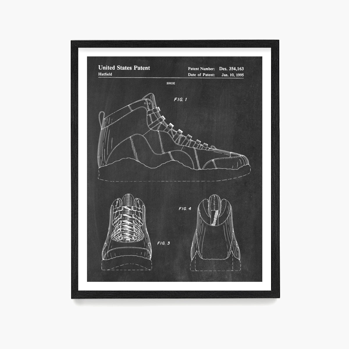 Nike Air Jordan 10 Sneaker Patent Poster, Sneaker Wall Art