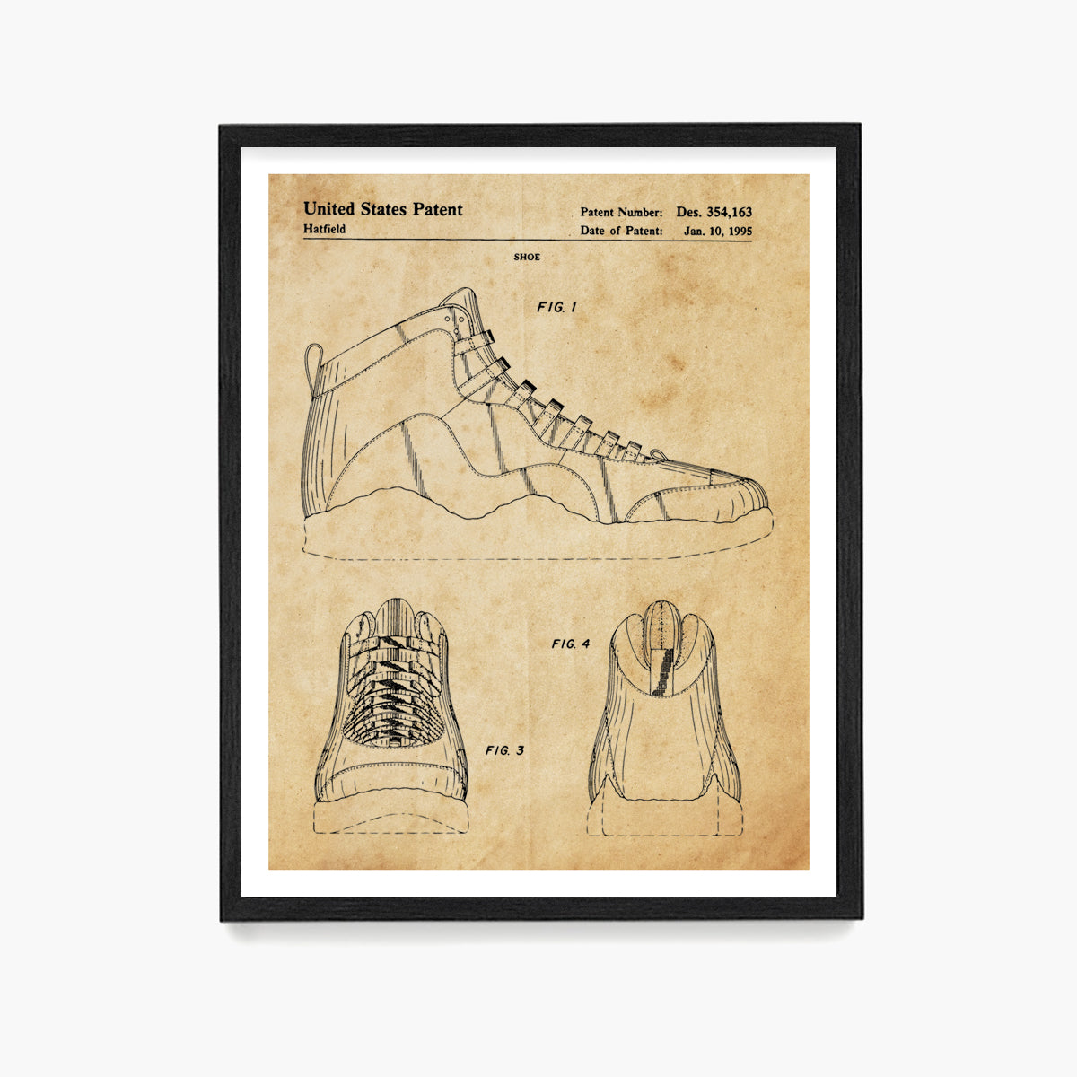 Nike Air Jordan 10 Sneaker Patent Poster, Sneaker Wall Art