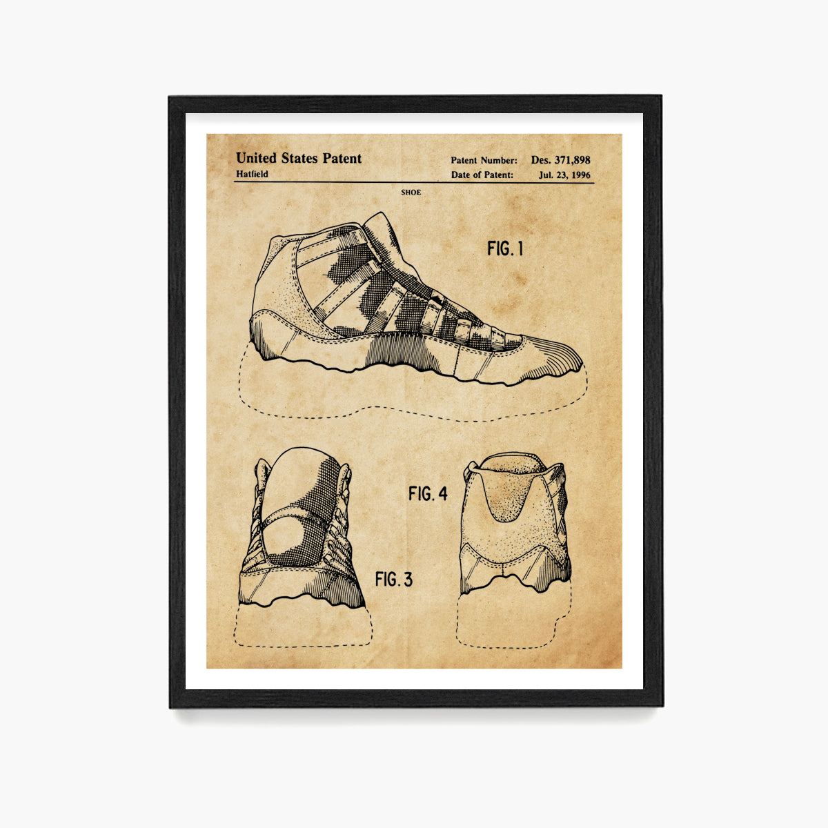 Nike Air Jordan 11 Sneaker Patent Poster, Sneaker Wall Art