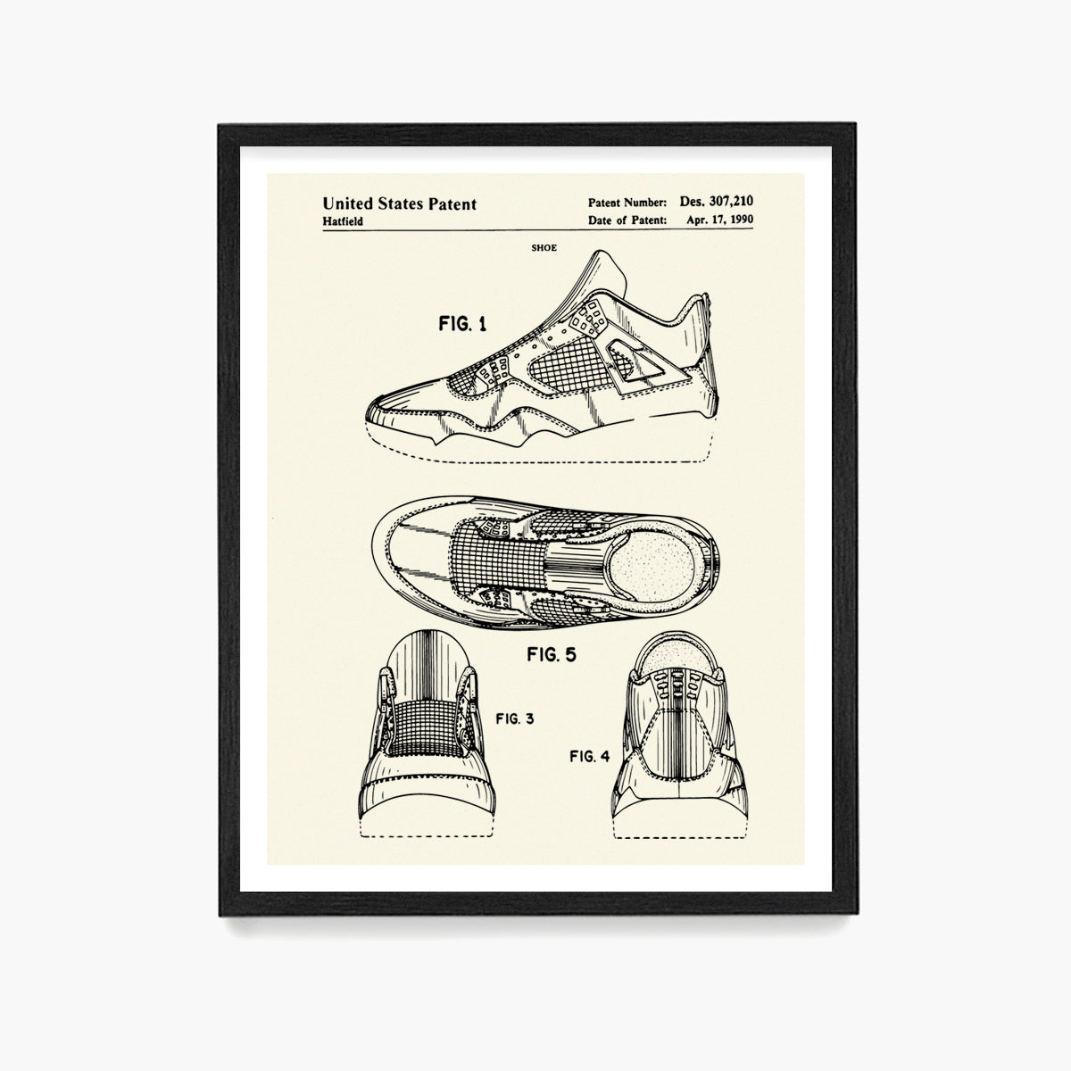 Nike Air Jordan 4 Sneaker Patent Poster, Sneaker Wall Art
