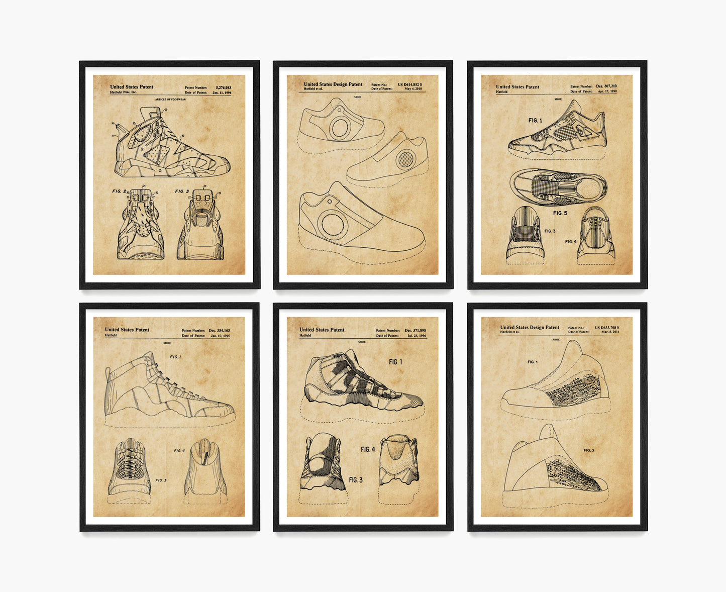 Basketball Shoe Patent Wall Art, Nike Air Jordan Patent Poster, Sneaker Poster