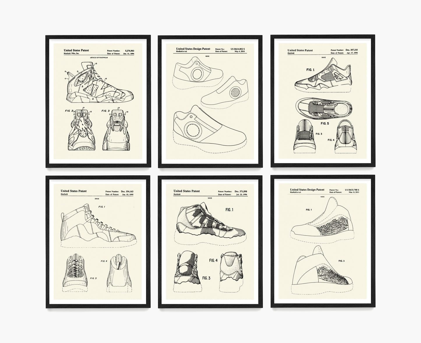 Basketball Shoe Patent Wall Art, Nike Air Jordan Patent Poster, Sneaker Poster
