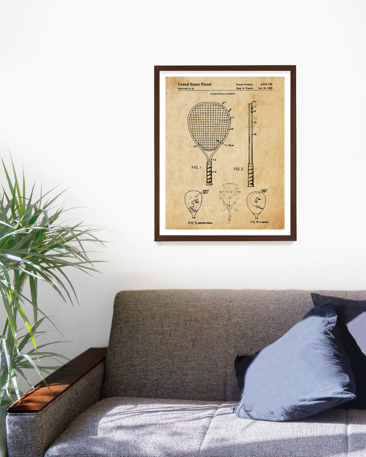 Racquetball Racket Patent Poster, Racquetball Wall Art