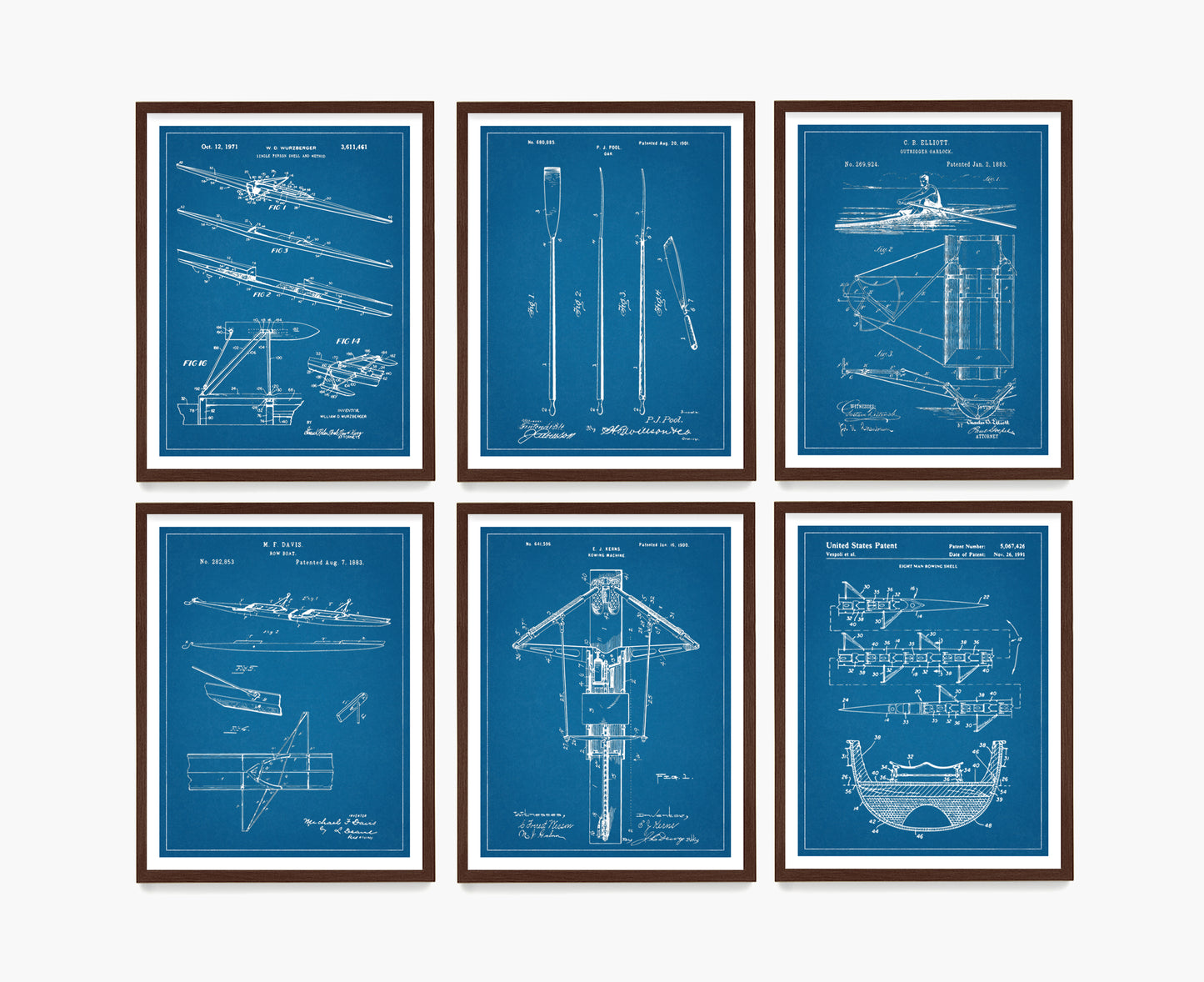 Rowing Patent Wall Art, Crew Poster, Sculling Patent Decor