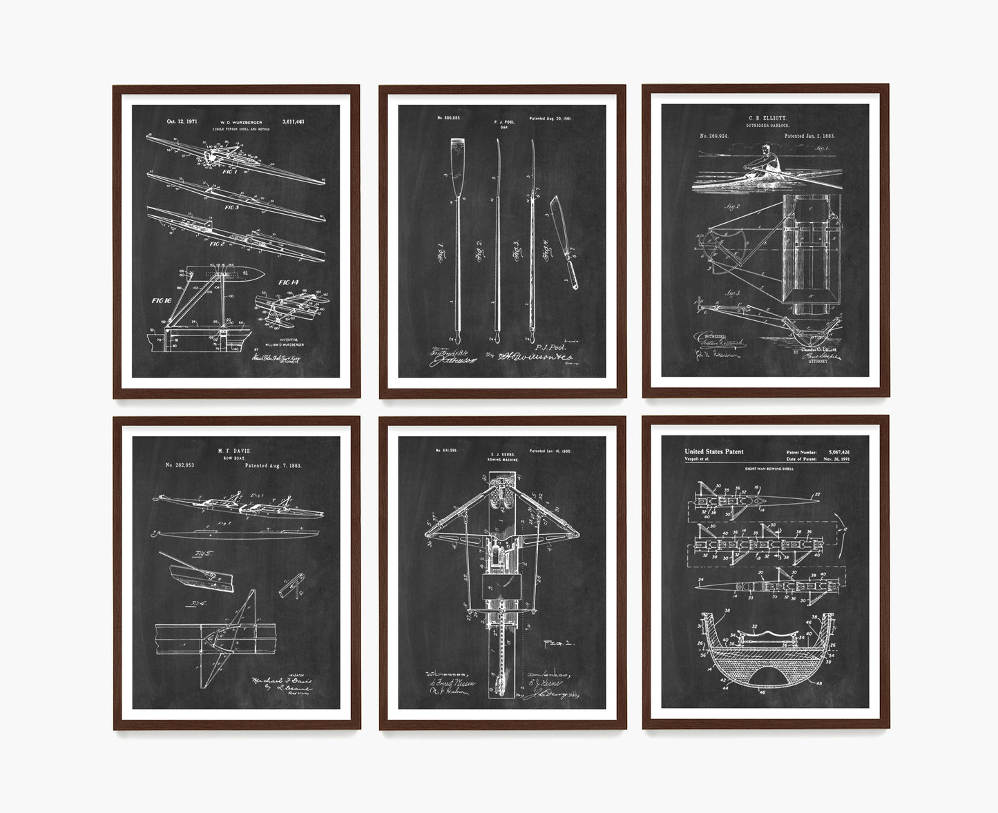 Rowing Patent Wall Art, Crew Poster, Sculling Patent Decor