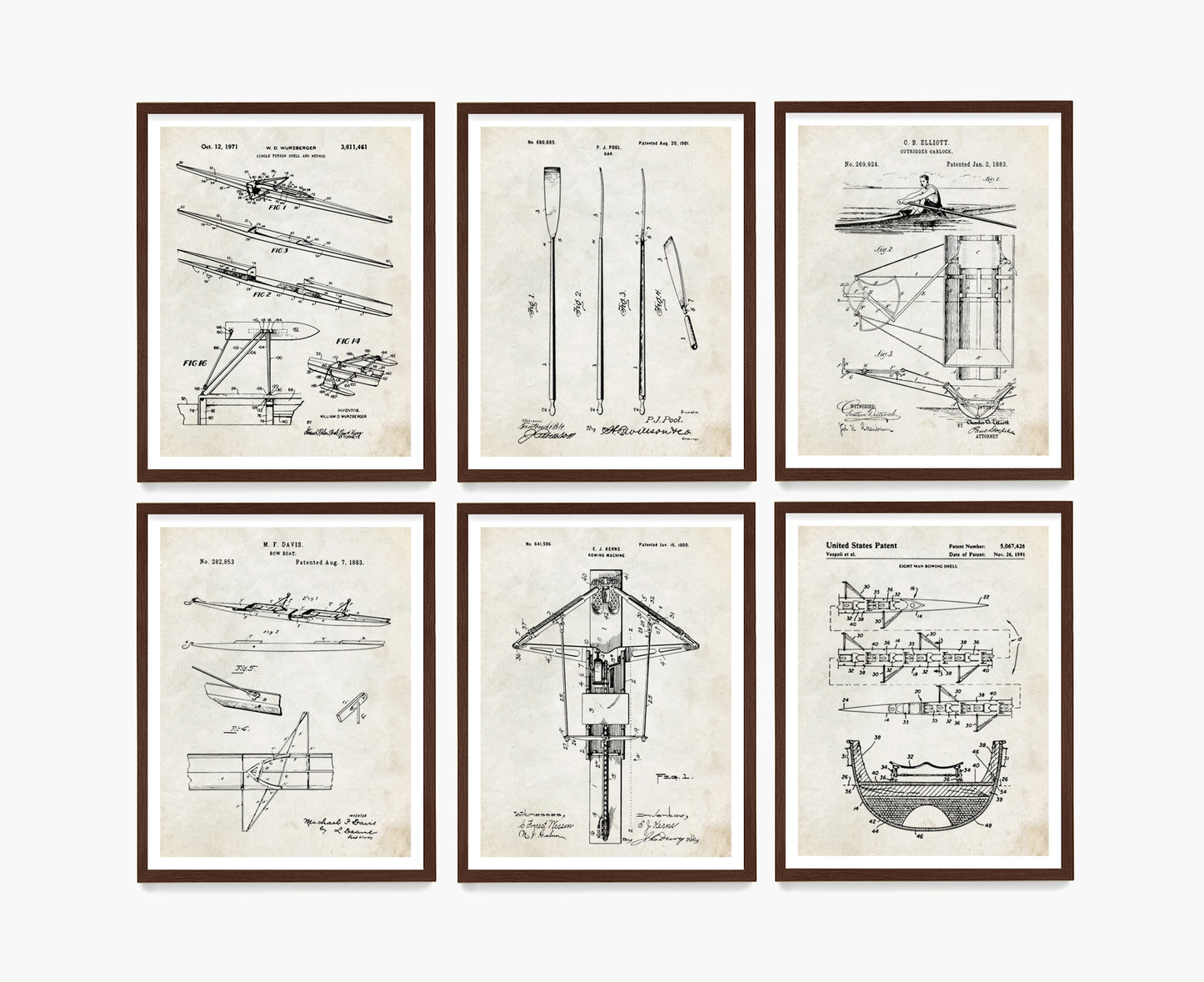 Rowing Patent Wall Art, Crew Poster, Sculling Patent Decor