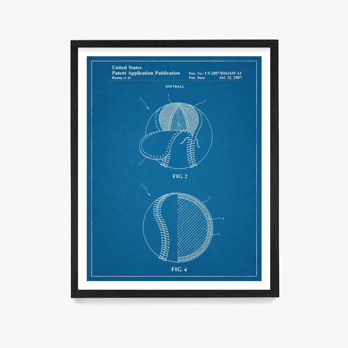 Softball Patent Poster, Softball Wall Art