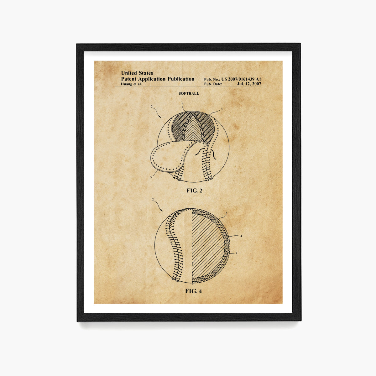 Softball Patent Poster, Softball Wall Art