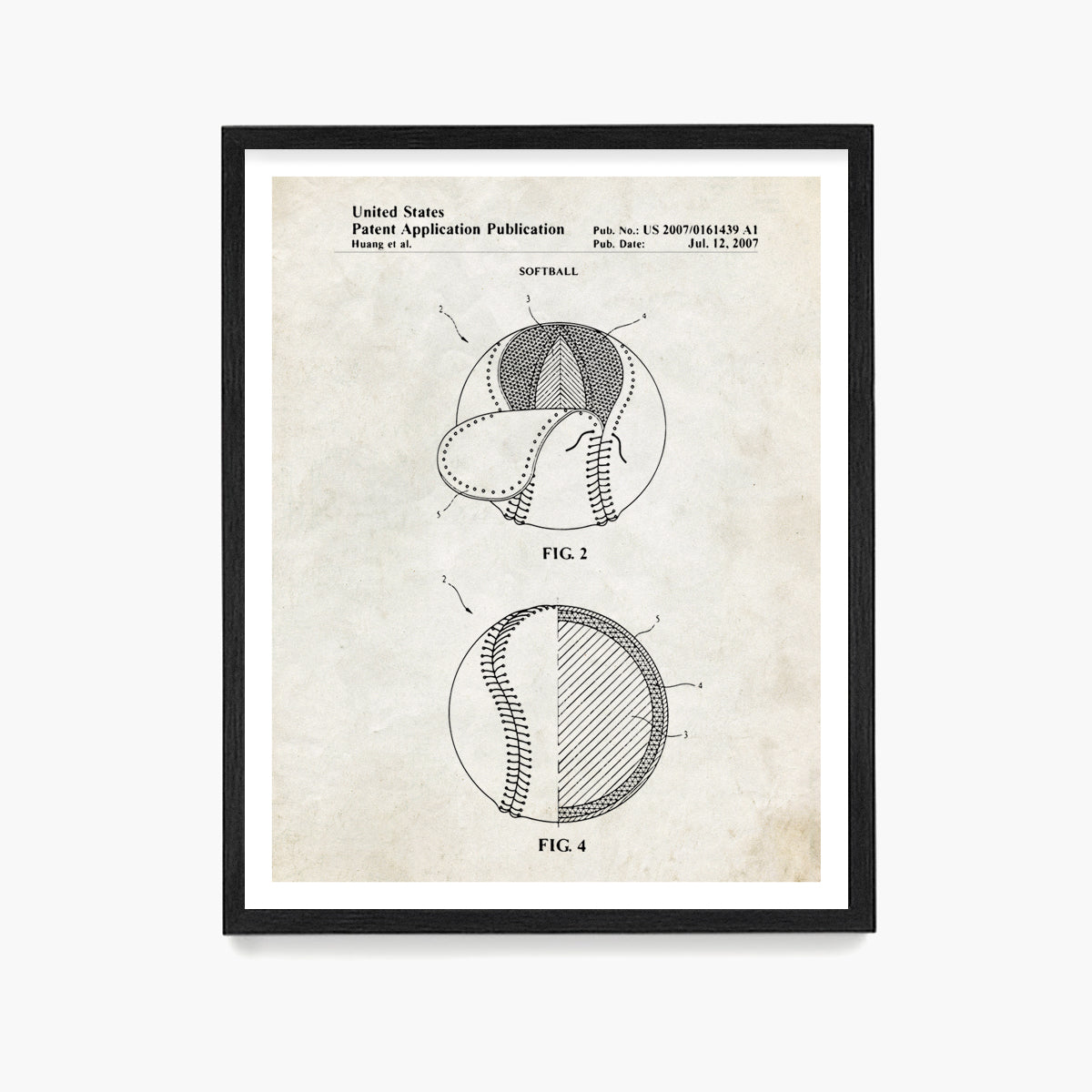 Softball Patent Poster, Softball Wall Art