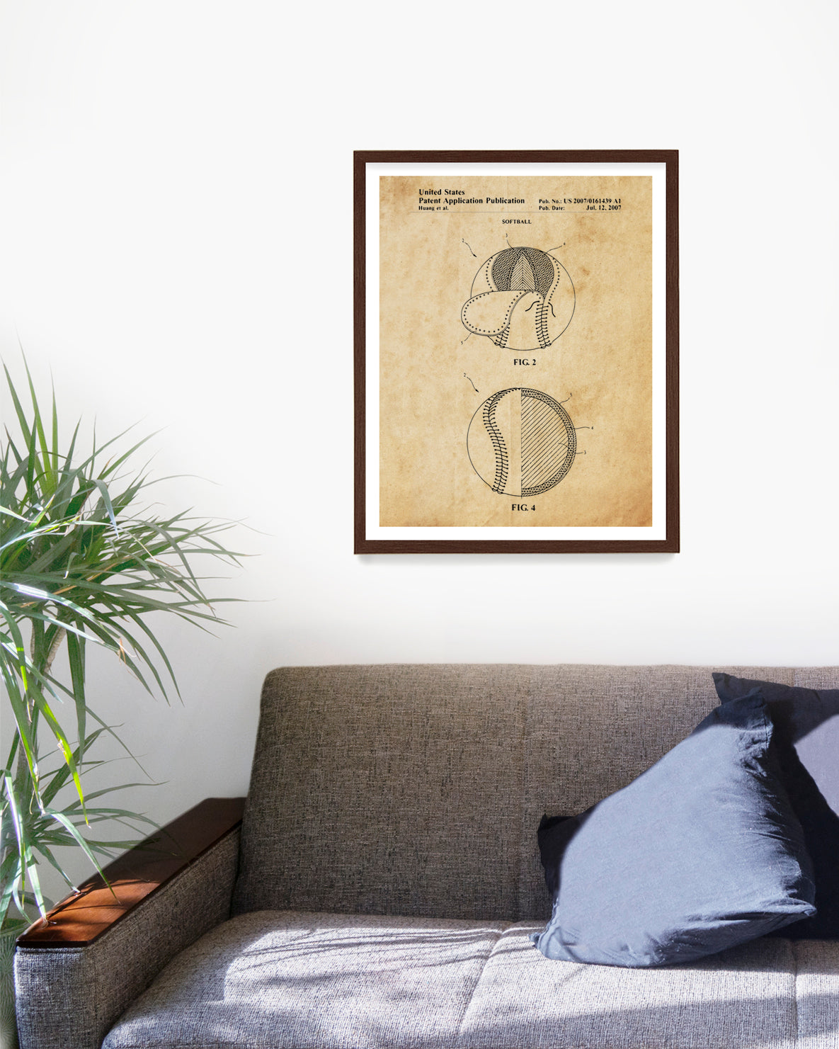 Softball Patent Poster, Softball Wall Art