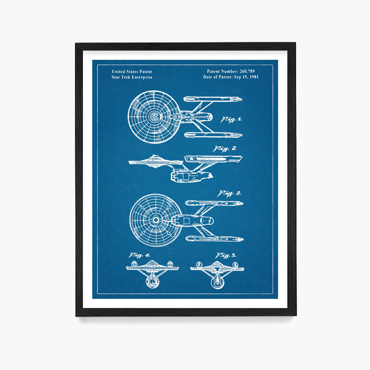Star Trek Enterprise Patent Poster, Star Trek Wall Art