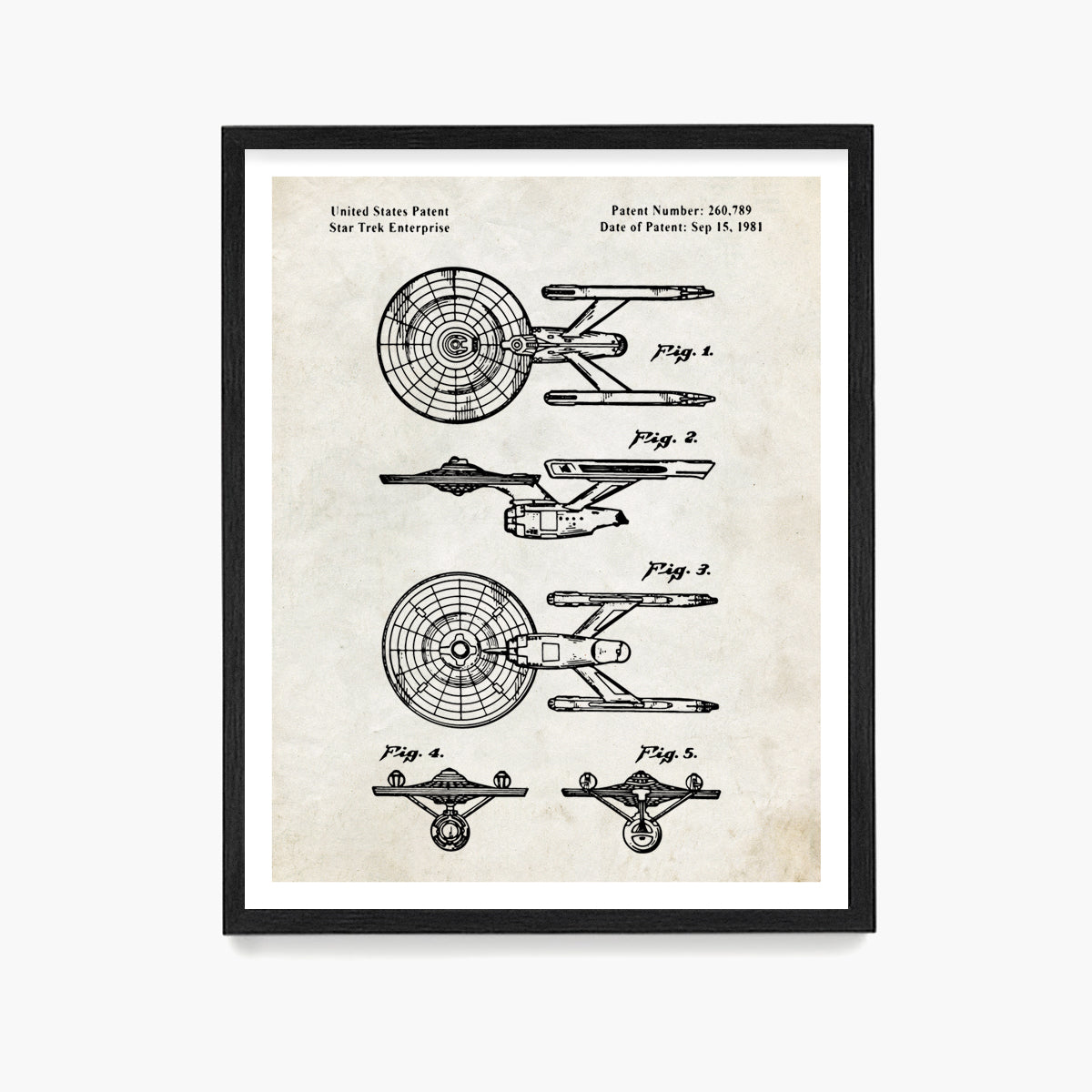 Star Trek Enterprise Patent Poster, Star Trek Wall Art
