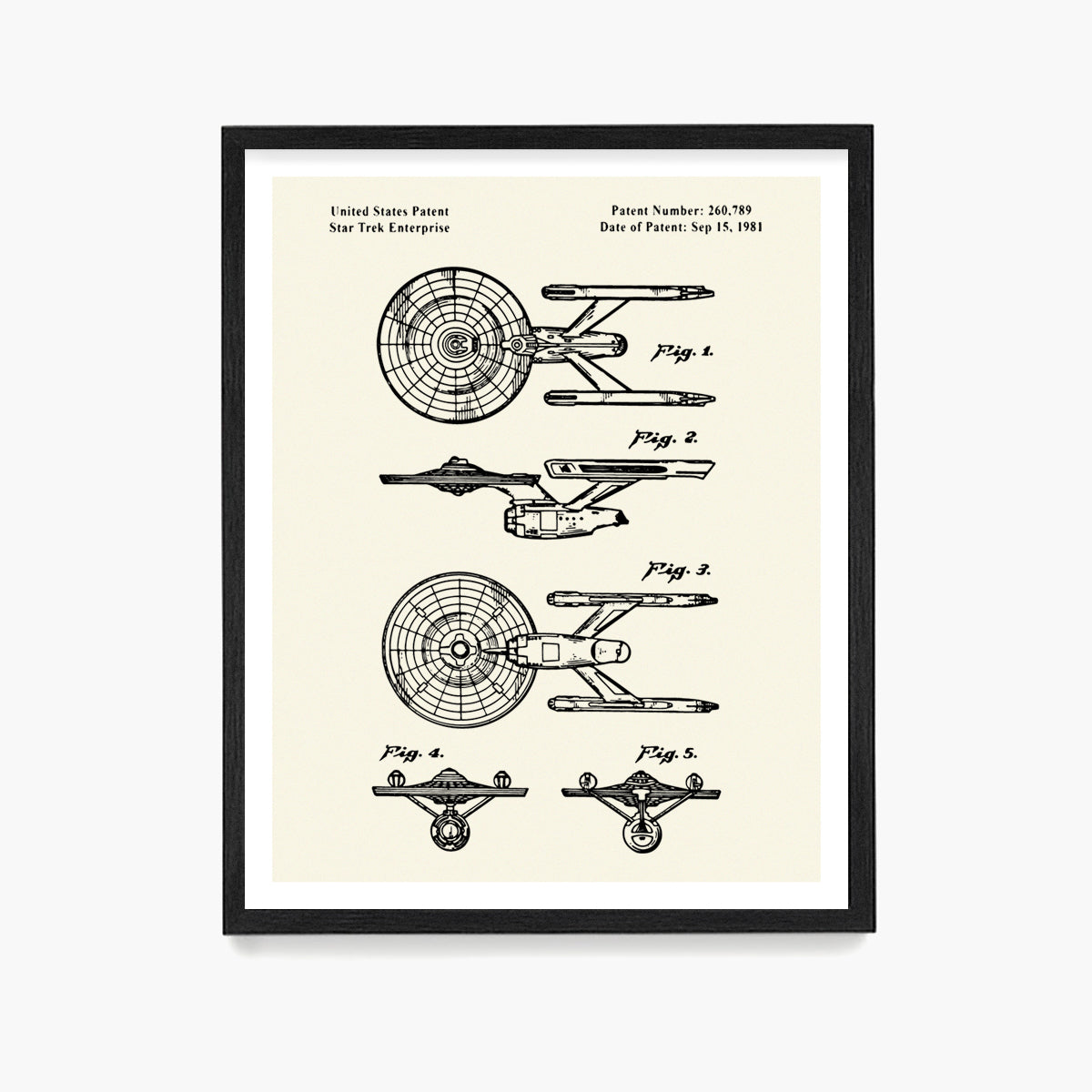 Star Trek Enterprise Patent Poster, Star Trek Wall Art