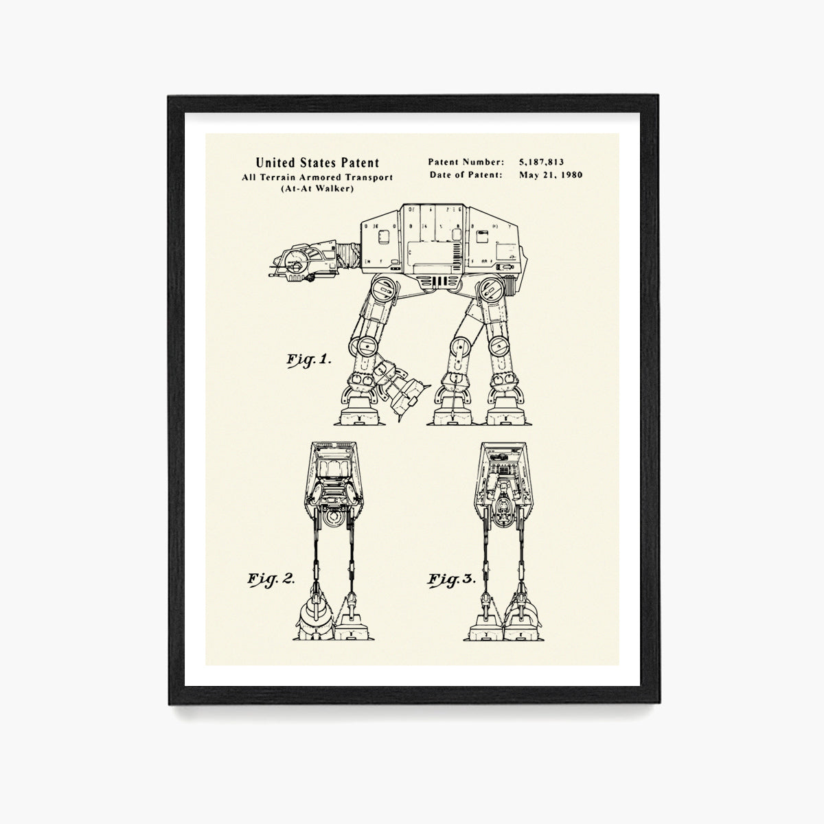At At Patent Poster, Star Wars Patent Wall Art