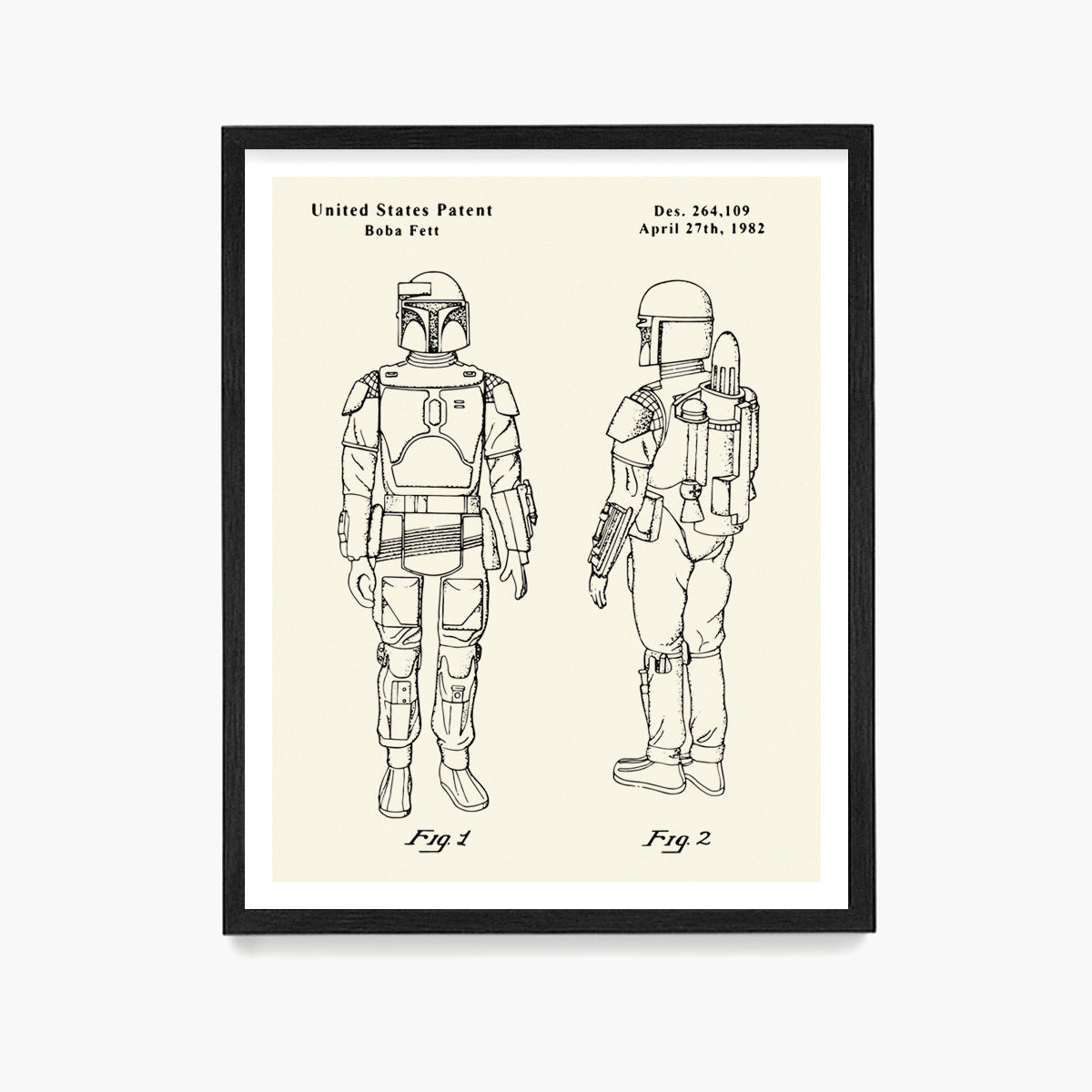 Star Wars Boba Fett Patent Poster, Mandalorian Patent Wall Art