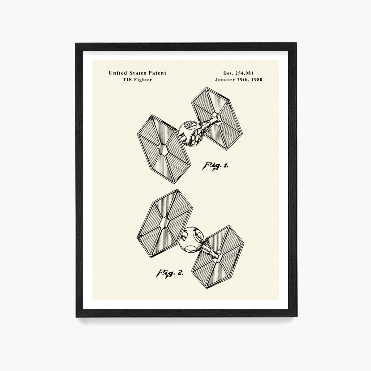 Tie Fighter Patent Poster, Star Wars Patent Wall Art