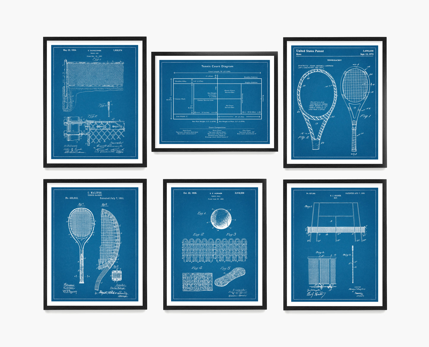Tennis Patent Wall Art, Tennis Patent Poster