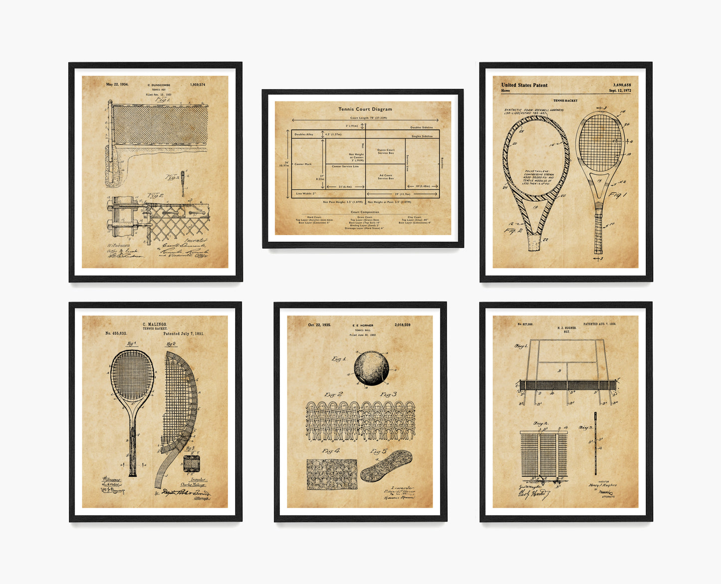 Tennis Patent Wall Art, Tennis Patent Poster
