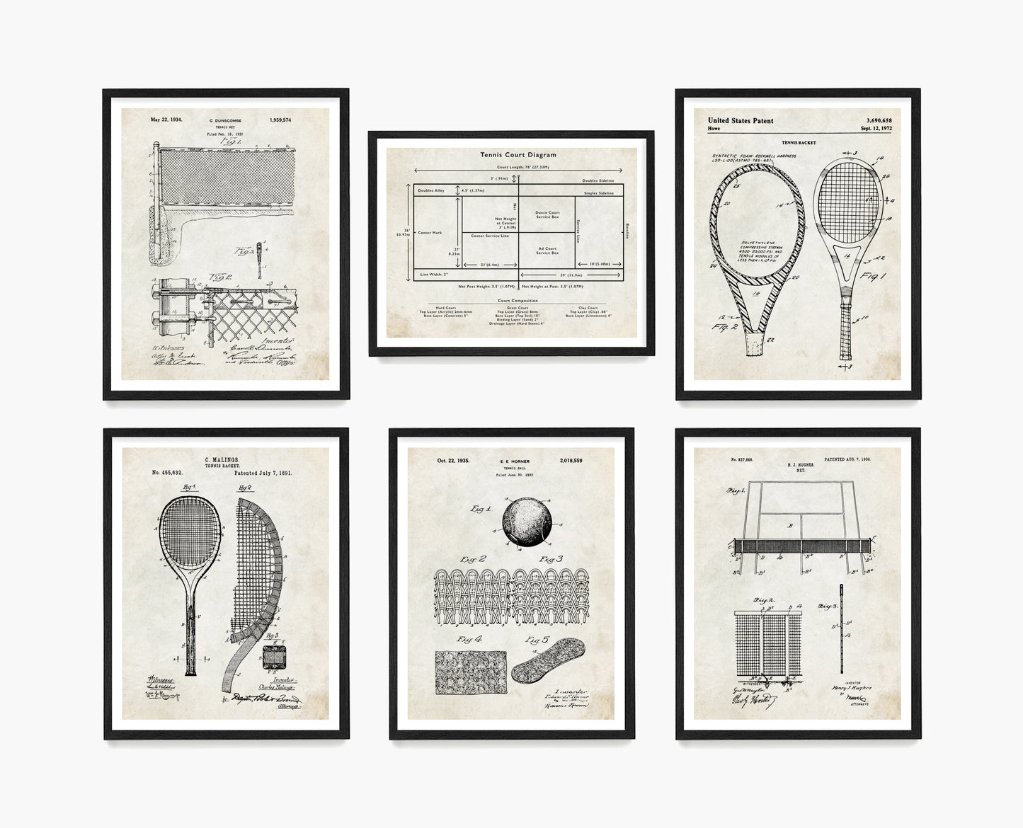 Tennis Patent Wall Art, Tennis Patent Poster