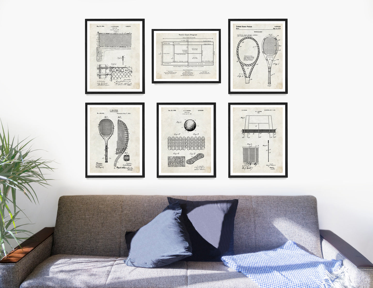 Tennis Patent Wall Art, Tennis Patent Poster