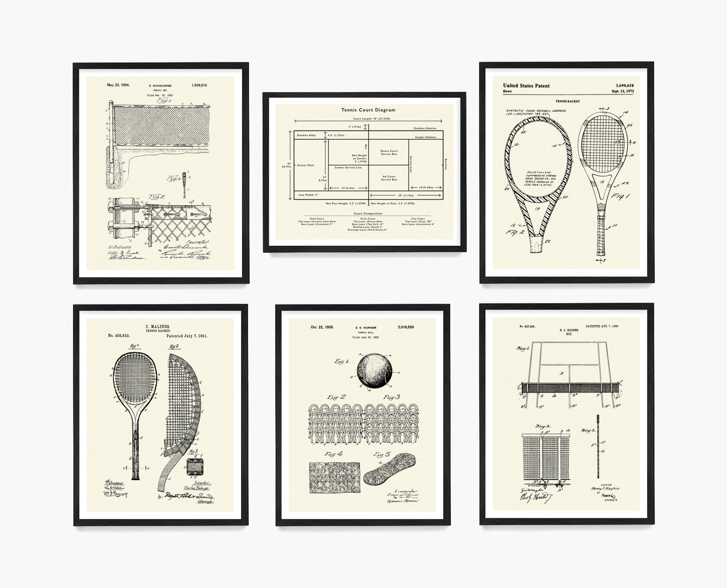 Tennis Patent Wall Art, Tennis Patent Poster