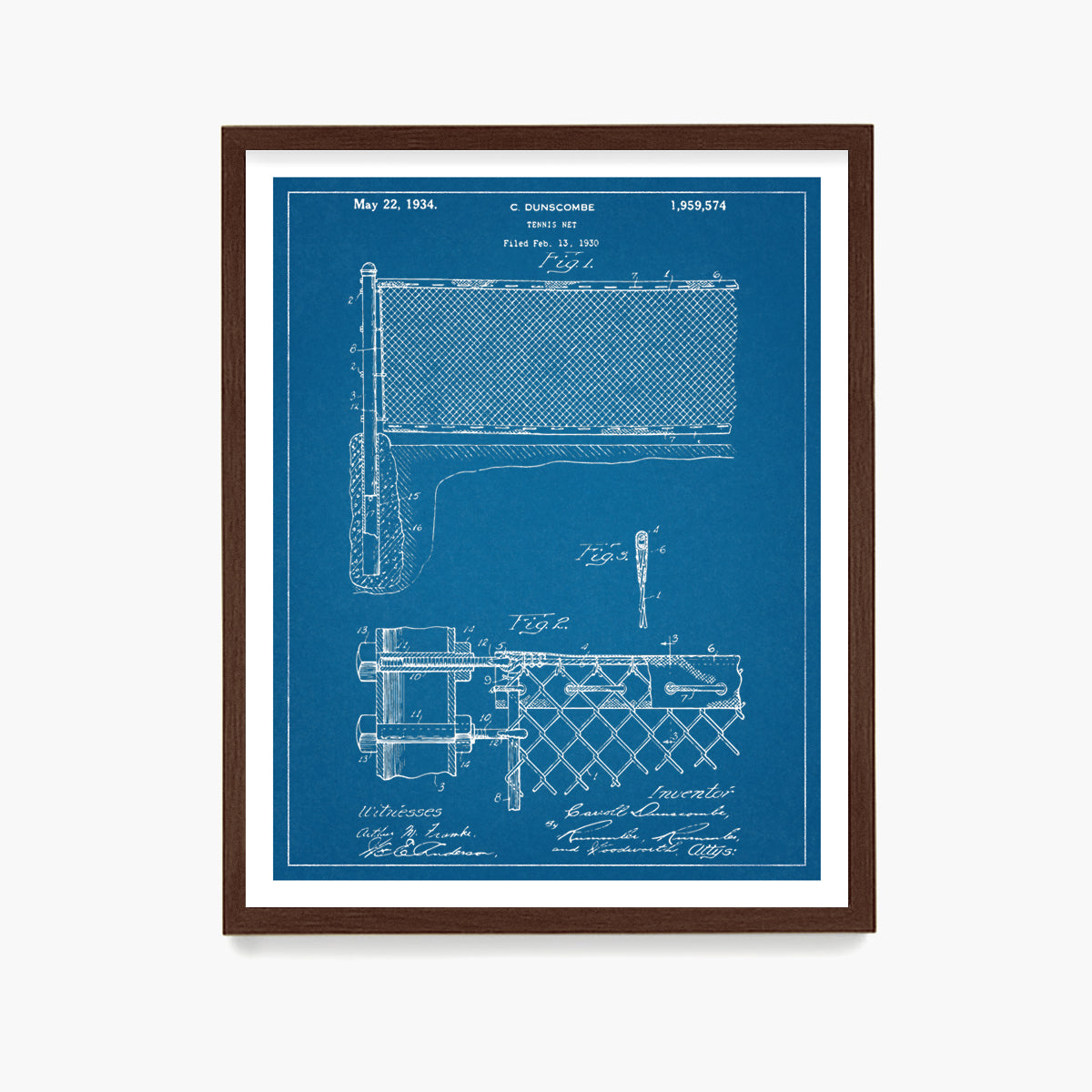 Tennis Net Patent Poster, Tennis Wall Art