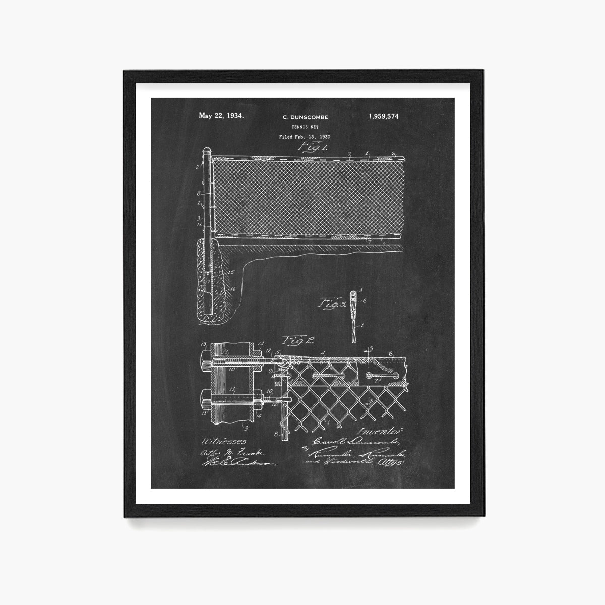 Tennis Net Patent Poster, Tennis Wall Art