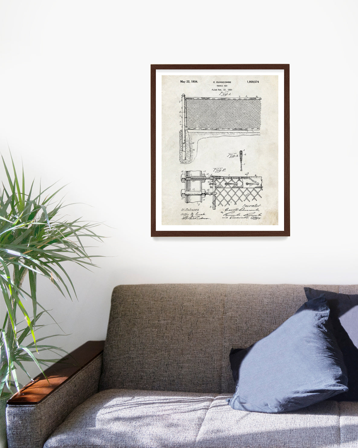 Tennis Net Patent Poster, Tennis Wall Art