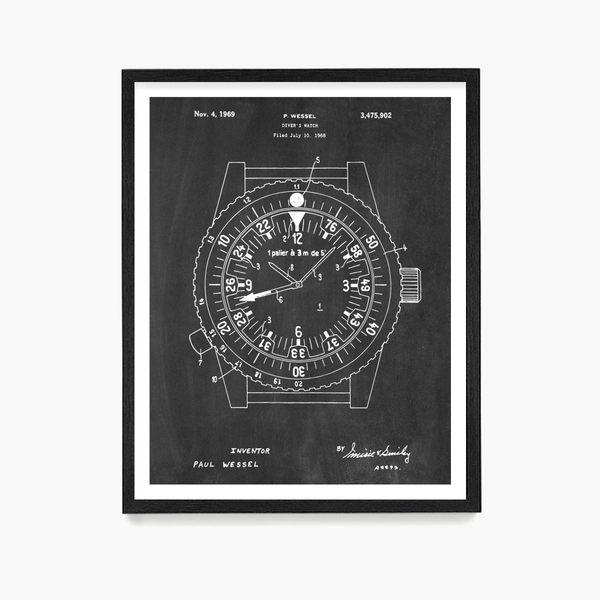 Rolex Wrist Watch Patent Poster, Watch Wall Art